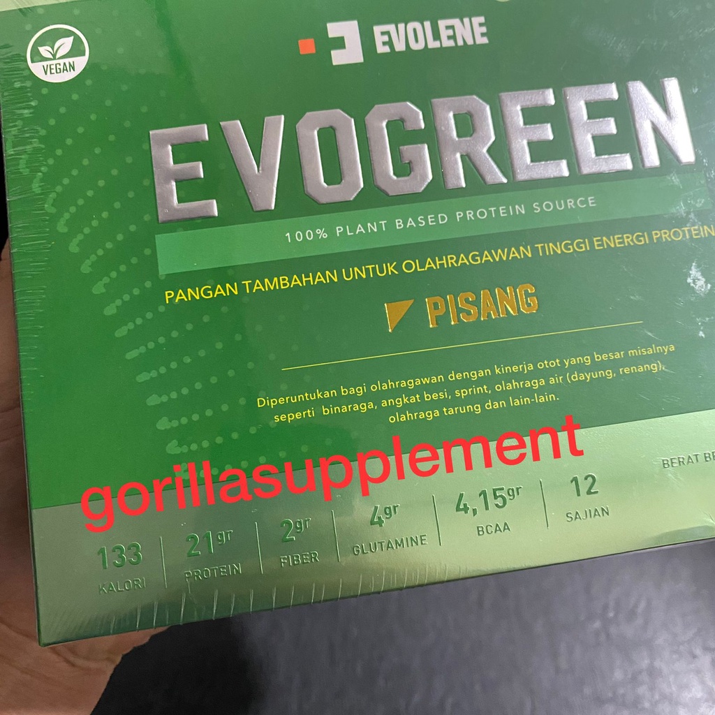 EVOLENE EVOGREEN 1 Box Isi 12 Sachet 384 Gram VEGAN PROTEIN Plant Based VEGETARIAN