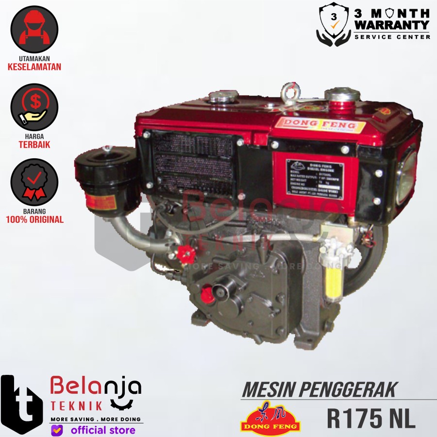 Dongfeng Mesin Penggerak Diesel R 175 NL Radiator Lampu 7 HP R175 7HP