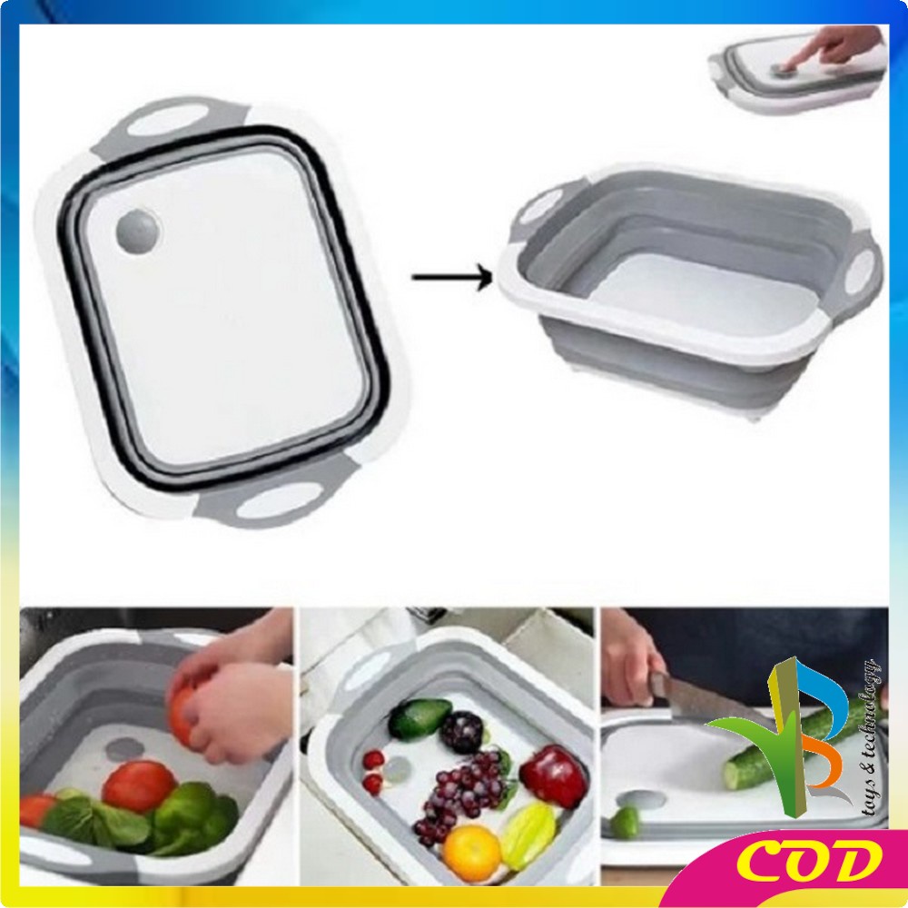 RB-C128 Talenan Lipat Baskom Multifungsi 3in1 Cutting Board Portable Baskom Lipat Peralatan Dapur