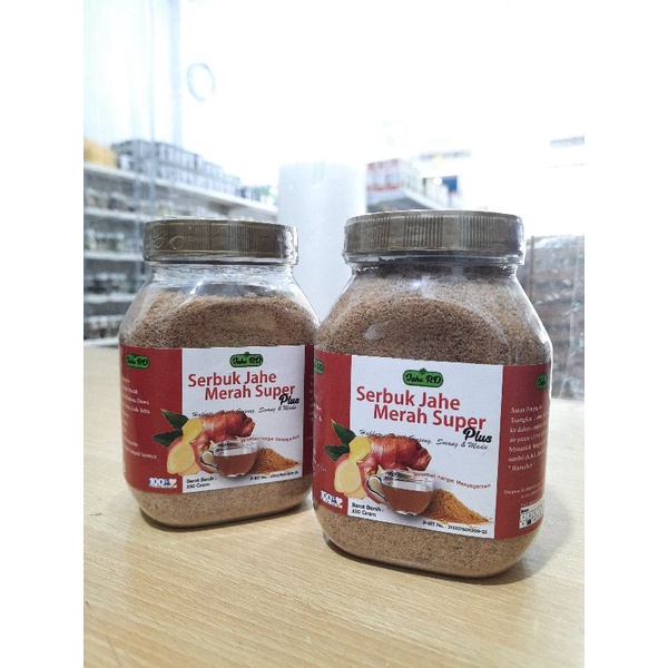 

Serbuk Jahe Merah Super plus Habbatussauda Ginseng Secang & Madu - Jahe RD Toples