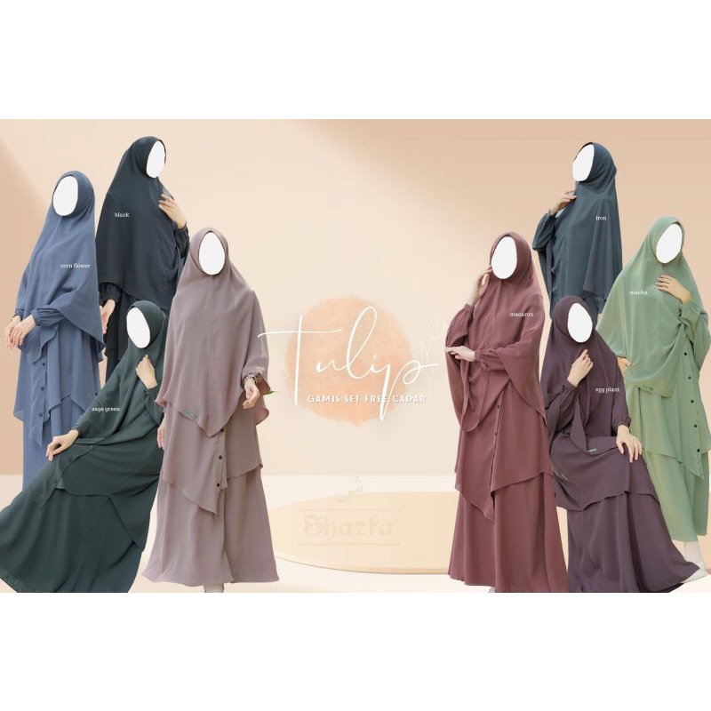 Gamis Set Syari Terbaru TULIP AUTUMN | Gamis Shazfa Hijab Syari| Gamis Set syari | syari free cadar 