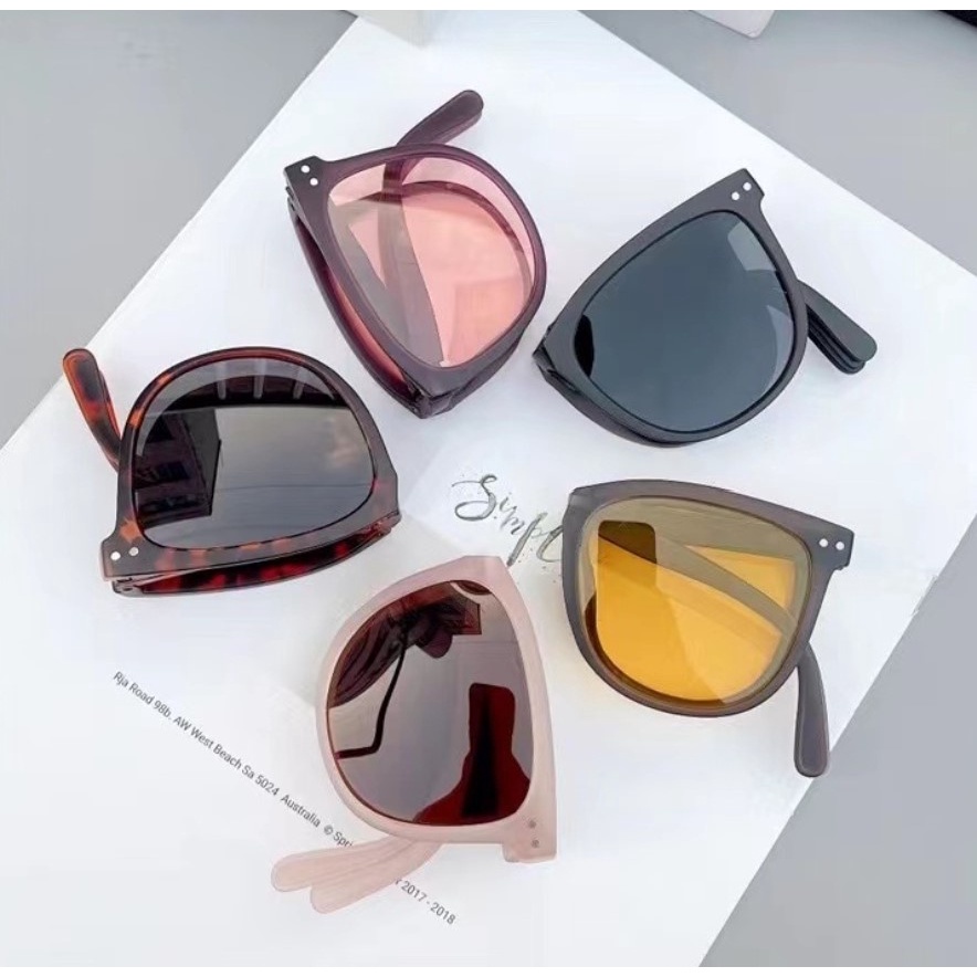 BAJ Kacamata Hitam Wanita Lipat Korea Fashion KacaMata Gaya Pantai Terbaru Bisa di LIPAT Sunglasses Anti-UV 400 Wanita Pria Import Kacamata Murah KC042