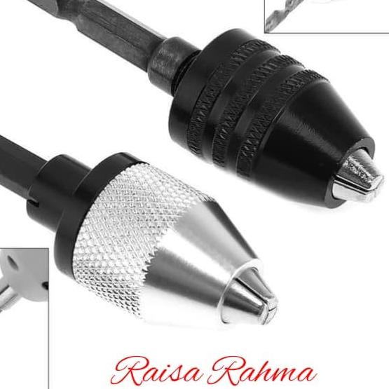 Adaptor Mata Bor 1/4" Mini Drill Chuck Keyless Kepala Bor mini - Silver 0.3-6mm