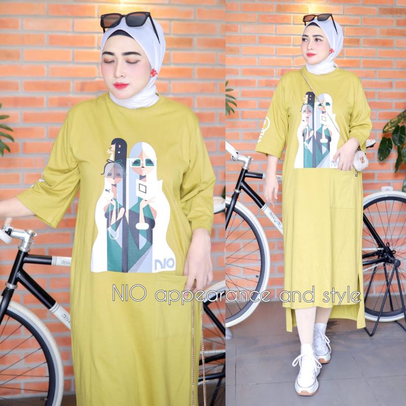 Ready Long Tunik By Nio Matt Cotton Combed 20s super adem