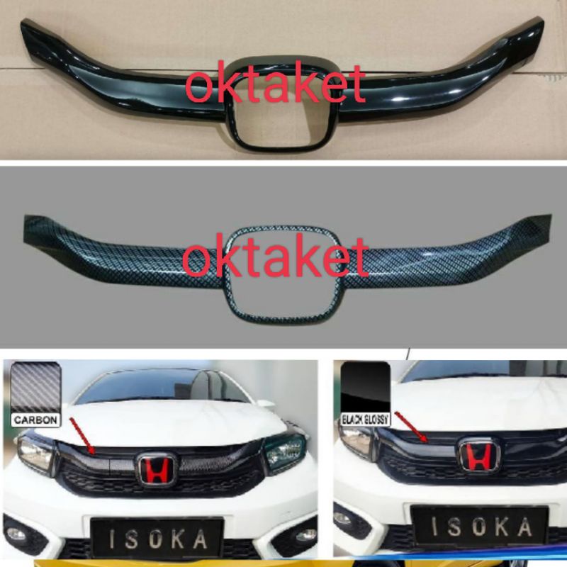 cover grill depan All new Brio 2018 2019 2021 2023 Rs &amp; Satya hitam glossy &amp; Carbon