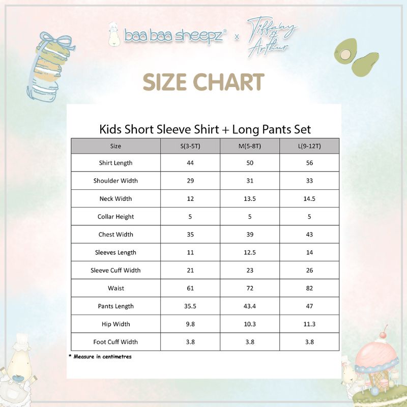 Baabaasheepz Pyama Kids Lounge Wear Long &amp; Short X Tiffany Arthur - Setelan Anak Baabaasheepz pajama