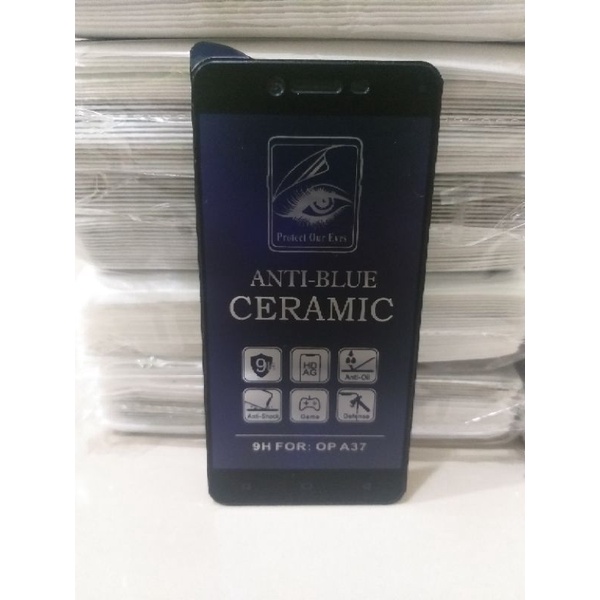 TEMPERED GLASS ANTI BLUE RAY CERAMIC MATTE BLUE OPPO A37 / OPPO NEO.9