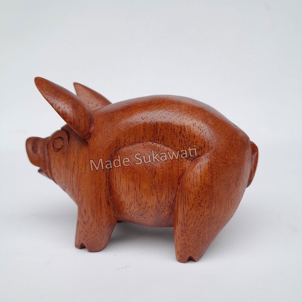 Kerajinan patung kayu mini 10cm Anjing kelinci gajah Babi handmade