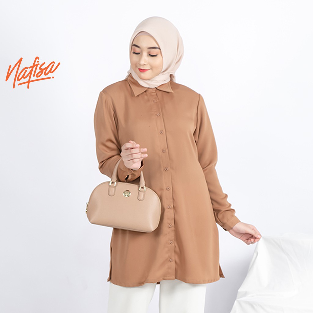 BAJU TUNIK BANDUNG Nafisa Loria - Kemeja Atasan Muslim Wanita Size M, L, XL