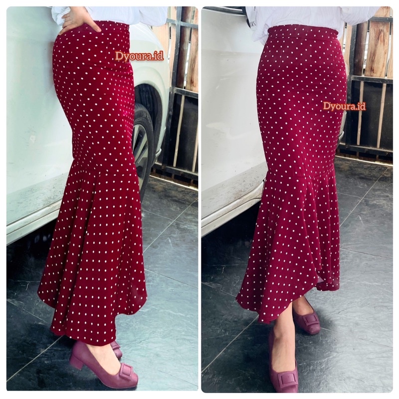 mermaid skirt / rok nabila / rok polka / rok duyung / rok murah / rok sexy / rok aestetik / rok mewah / rok kondangan