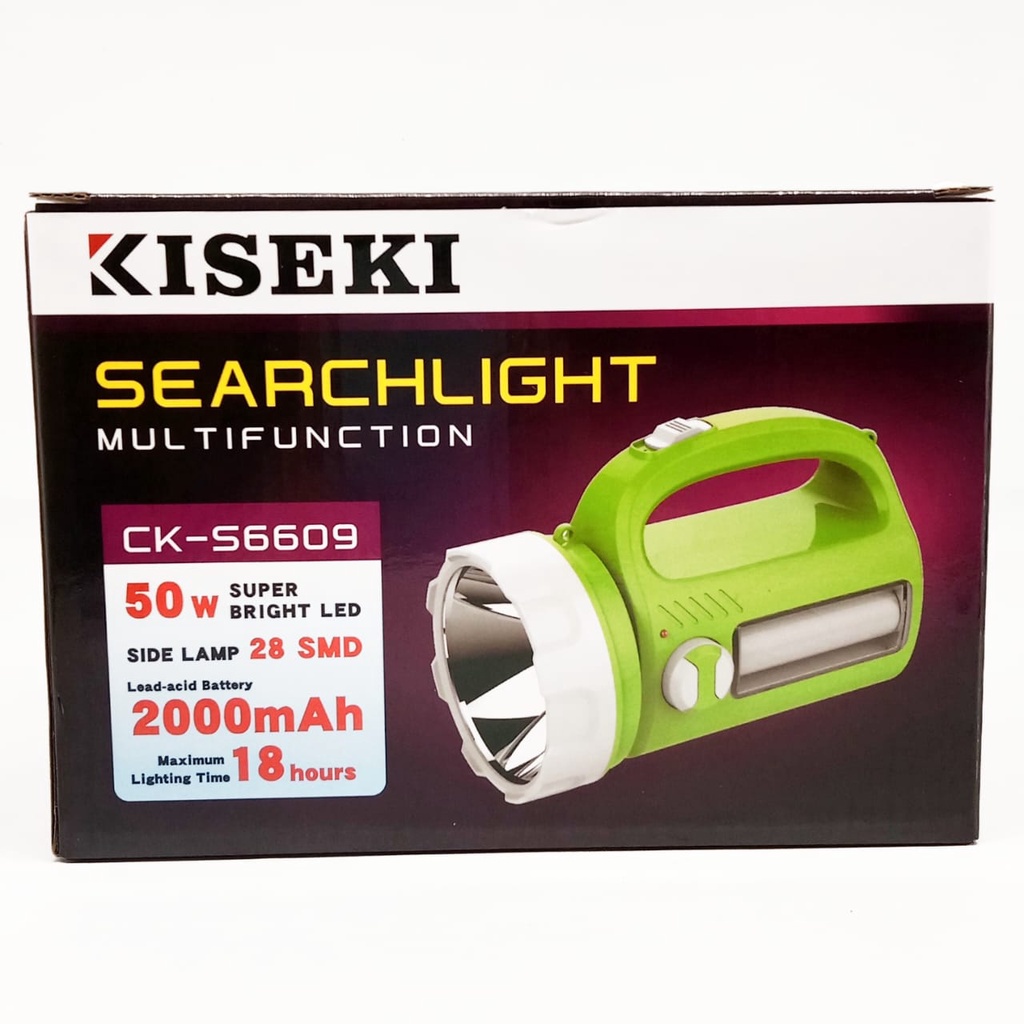 KISEKI CK-S6609 Senter LED Jumbo 50Watt 2000mAh | Senter Jumbo Super Terang Kiseki CK S6609 Cahaya Putih Tahan Hingga 18 Jam | Senter Led Multifungsi - Senter Tangan - Lampu Meja | FMS