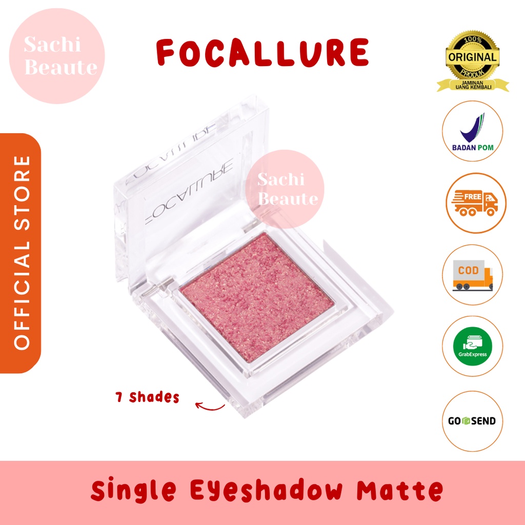FOCALLURE Matte &amp; Glitter Single Eyeshadow Blush Burgundy Sunset Series Makeup Palette Transparant