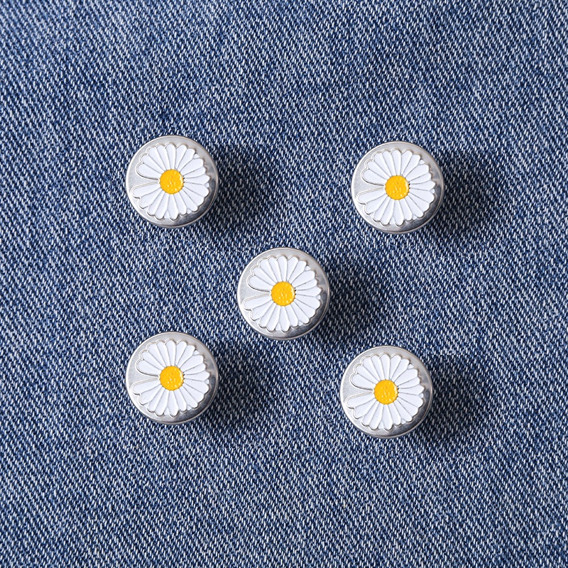 5 Pcs Pin Pinggang Tanpa Kancing Dapat Dilepas Gaya Korea Untuk Jeans Unisex