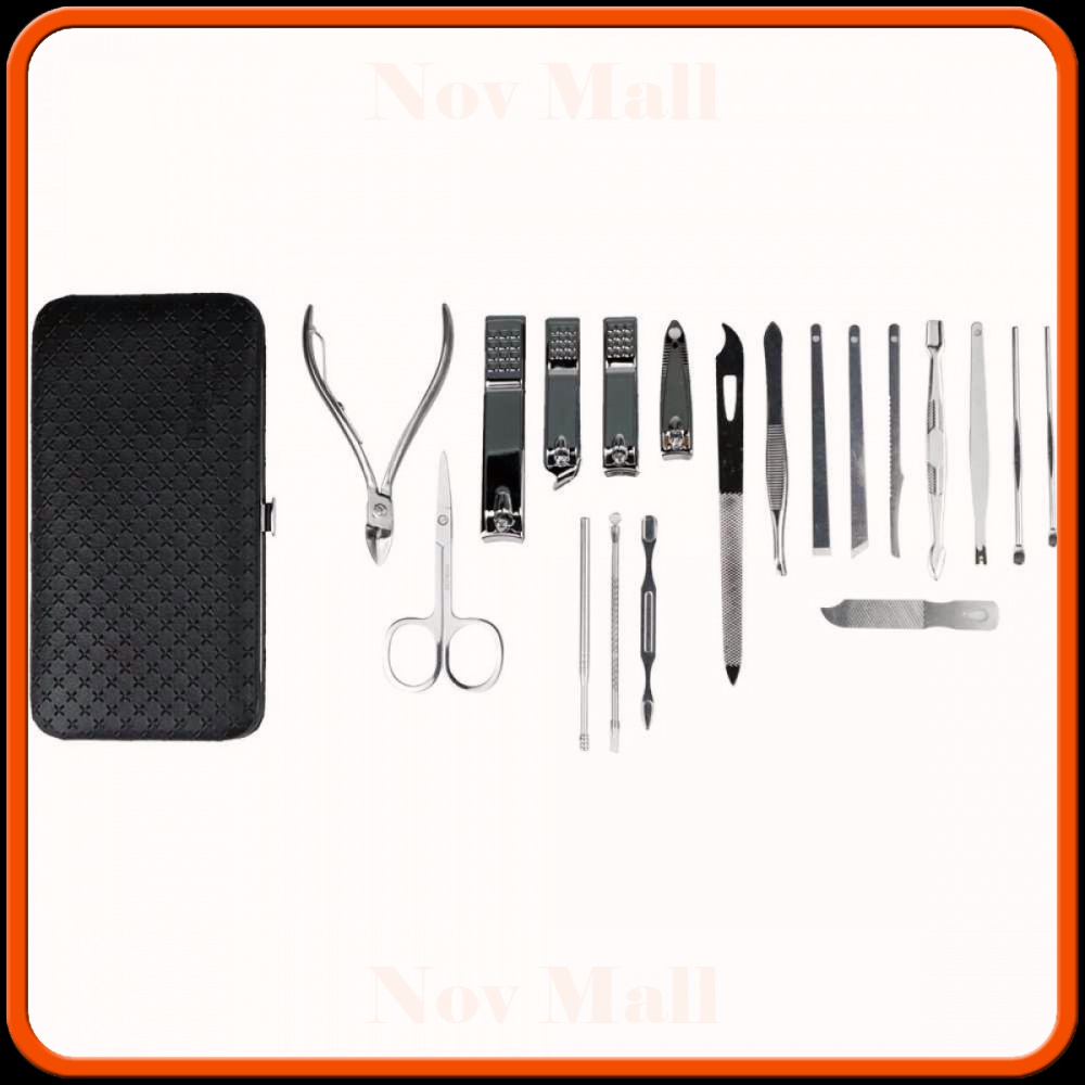 Nail Art Set Gunting Kuku Manicure Pedicure 19 PCS -BY494
