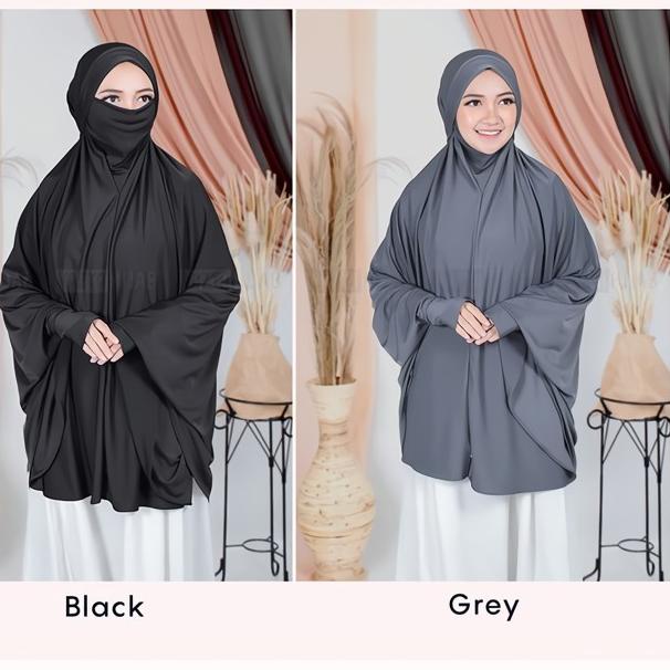 Jilbab Lengan Hijab Tangan Bergo Lengan Jilbab Lengan Panjang Khania - Hitam