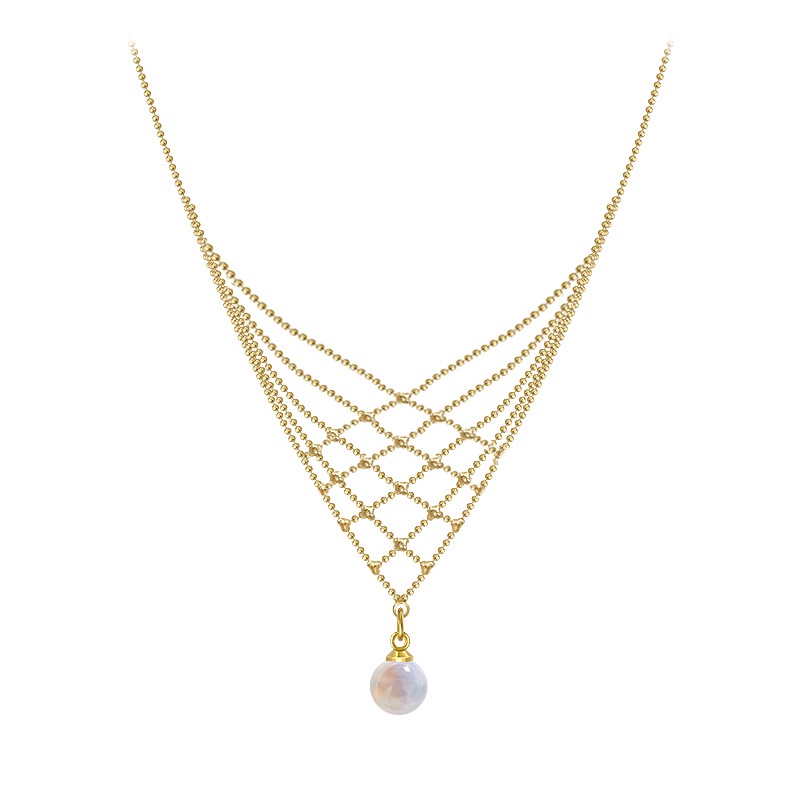 Kalung Choker Bahan Alloylace Hias Mutiara Imitasi Untuk Wanita