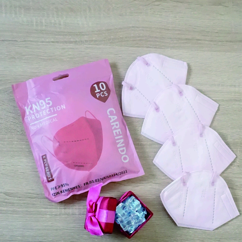 PROMO MASKER KN95 6 PLY WARNA CAREION PINK ISI 10