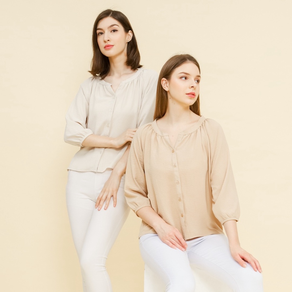 Blouse Wanita Loose Crinkle - Baju Casual Longgar Premium Rustic