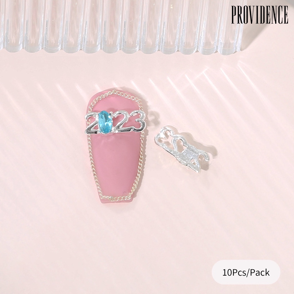 Providence 10Pcs / Pak Liontin Berlian Imitasi Berkilau Tiga Dimensi Untuk Dekorasi Manicure / Nail Art DIY 2023 Charms