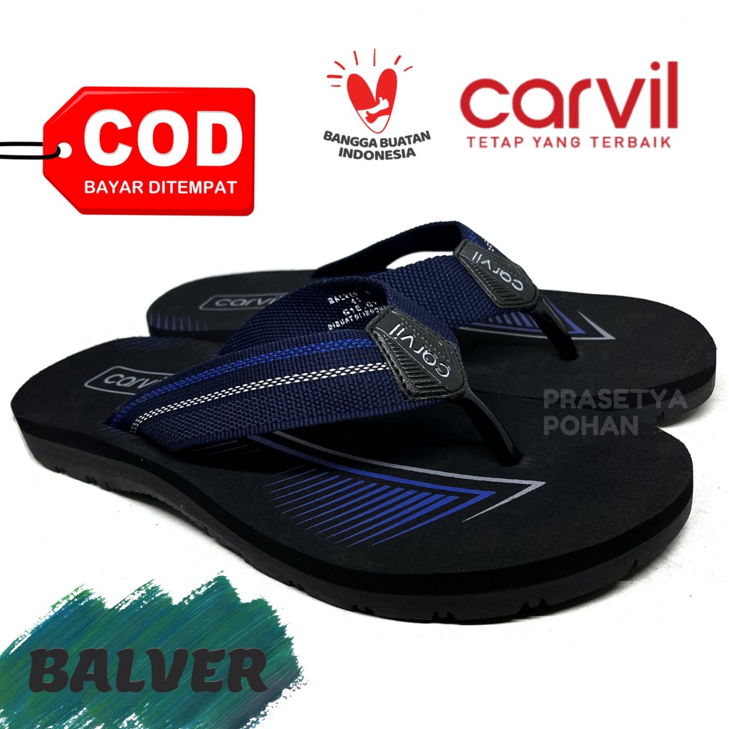 Sandal Pria Carvil Original Anti Air - Sendal Carvil Tartan