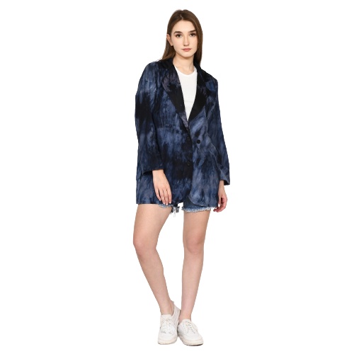 Blezer wanita kekinian Outer Wanita Kekinian Blazer Motif Tie Dye Blazer Kasual Wanita Moya