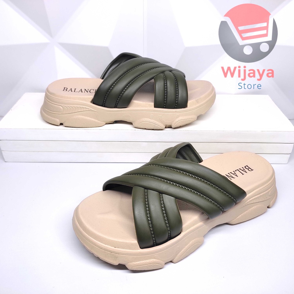 Sandal BALANCE 2201 Wedges Slop Wanita Sendal Import Cewek Perempuan