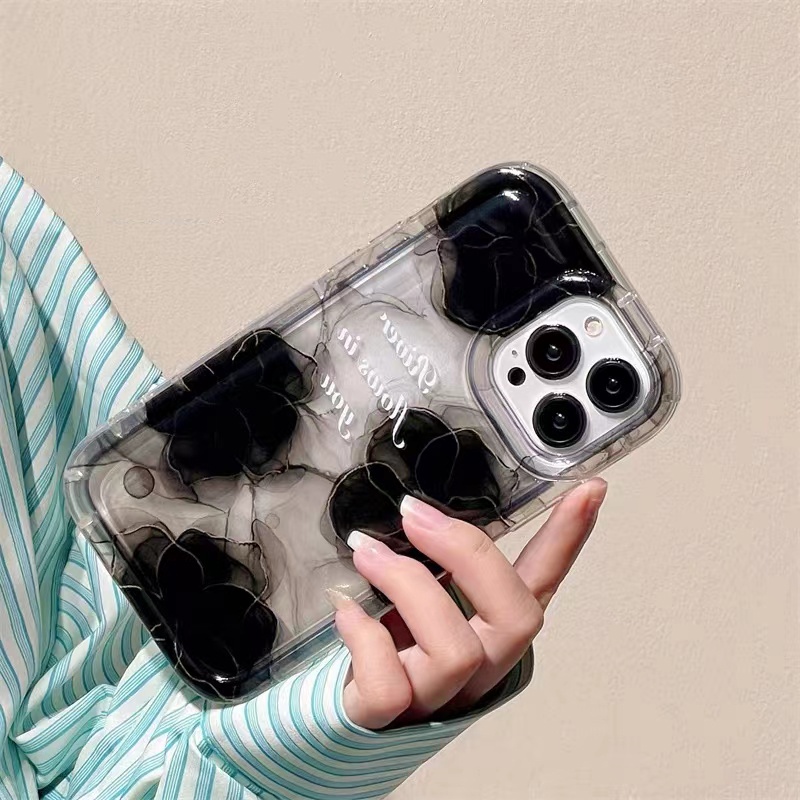 Soft Case Silikon TPU Transparan Motif Bunga Untuk IPhone 14 13 12 11 Pro Max XS XR X 8 7 6S Plus