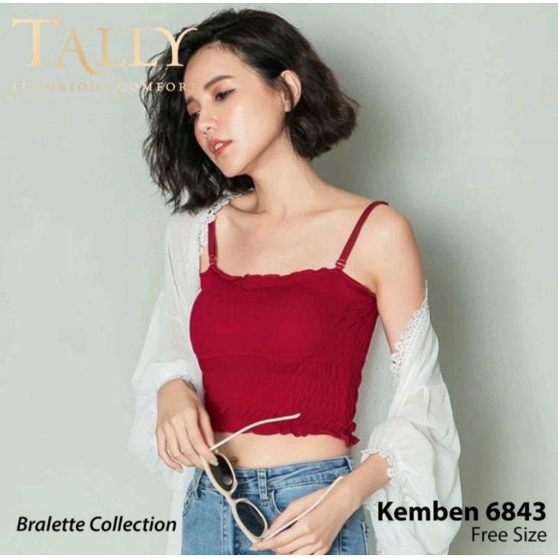 Bralette kemben kerut tali kecil Tally 6843 | croptop