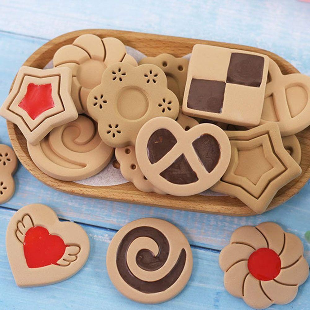 Nanas 8 Pcs/set Hari Valentine DIY Alat Kue Cinta Hati Bunga Mawar Cetakan Kue Plunger 3D Cookie Cutter