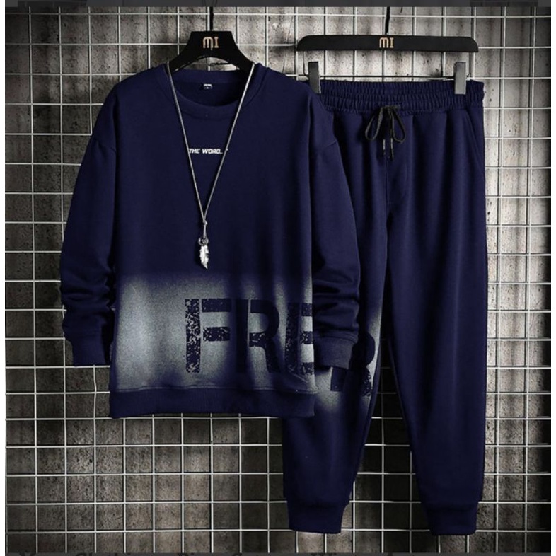 STELAN ( FRE ) STELAN DEWASA 1 SET KAOS SWEATSHIRT + CELANA PANJANG JOGGER MODEL TERBARU