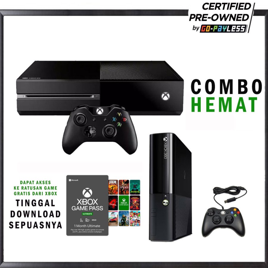Combo Bundle XBOX One Fat 500GB + XBOX 360 Slim E 4GB