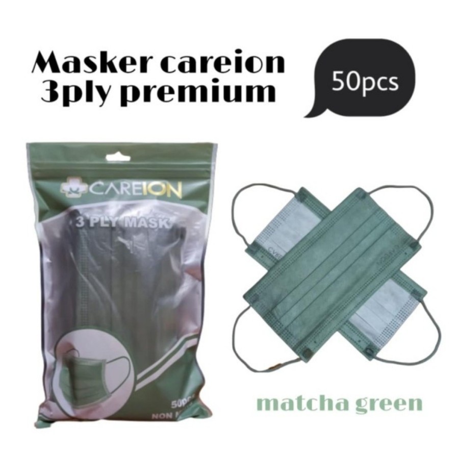 Masker Earloop 3ply Premium Careion Isi 50 Pcs