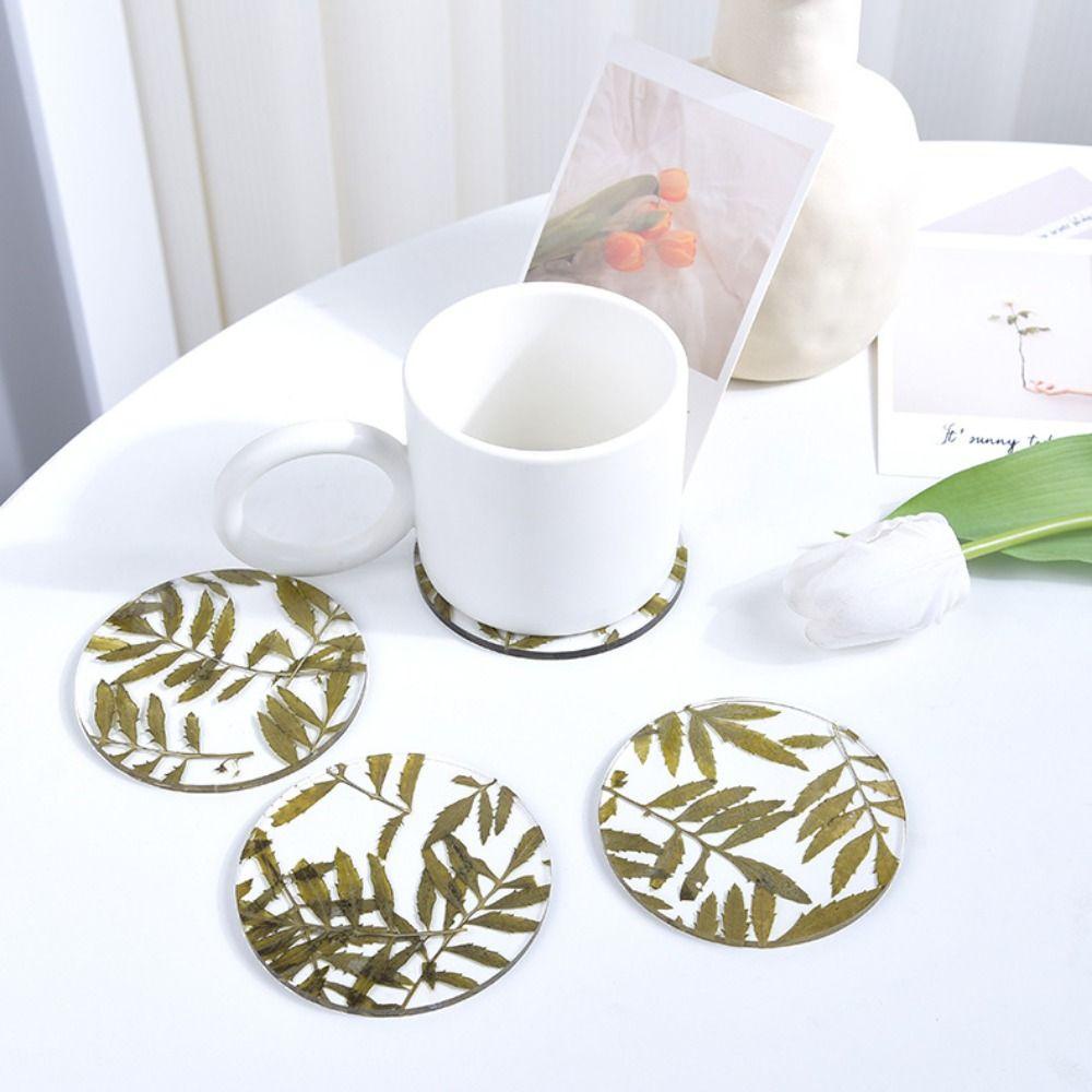 【 ELEGANT 】 Cup Coaster 1pcs Tatakan Gelas Handmade Akrilik Kreatif Tanaman Tebal