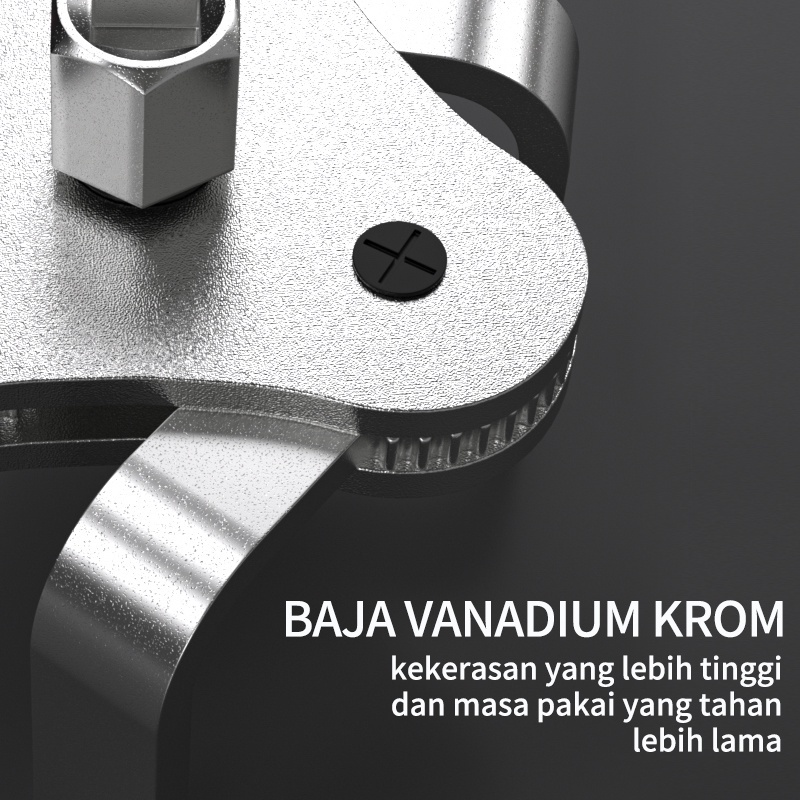 Kunci Filter Oli Universal Filter Wrench Kunci Pembuka Filter Chrome Vanadium Steel 2 Arah 55-115mm