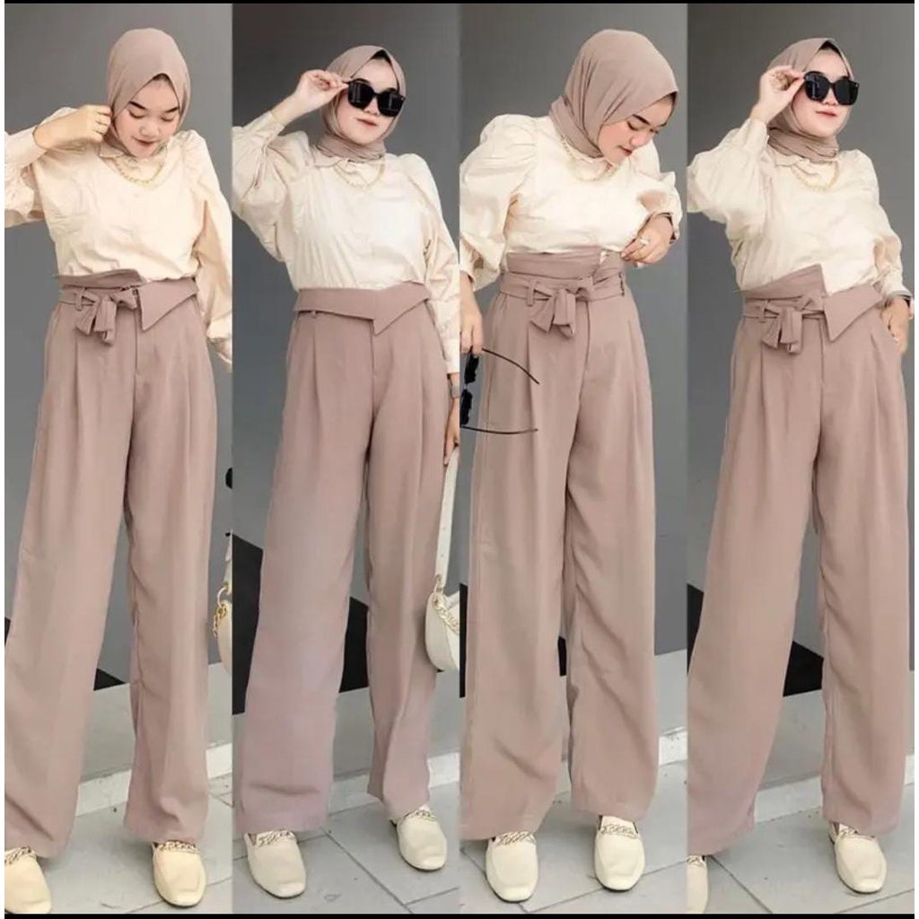 NADIN HIGHWAIST KULOT CRINCLE KOREAN STYLE 4 LOOK