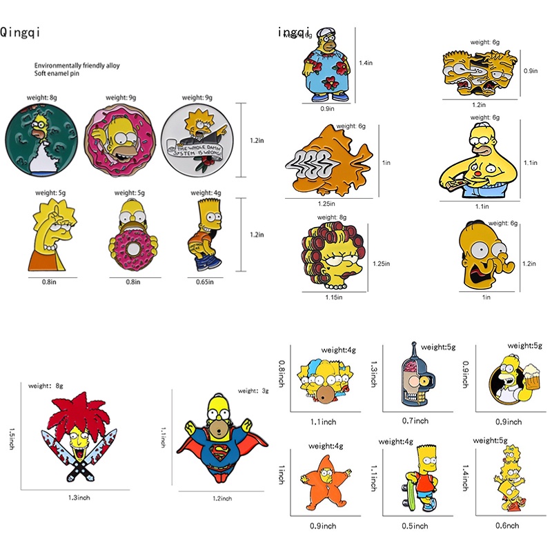 The Simpson Keluarga Enamel Pin Lucu Simpson Bros Lencana Kerah Pin Kartun Perhiasan Lencana Hadiah Untuk Teman