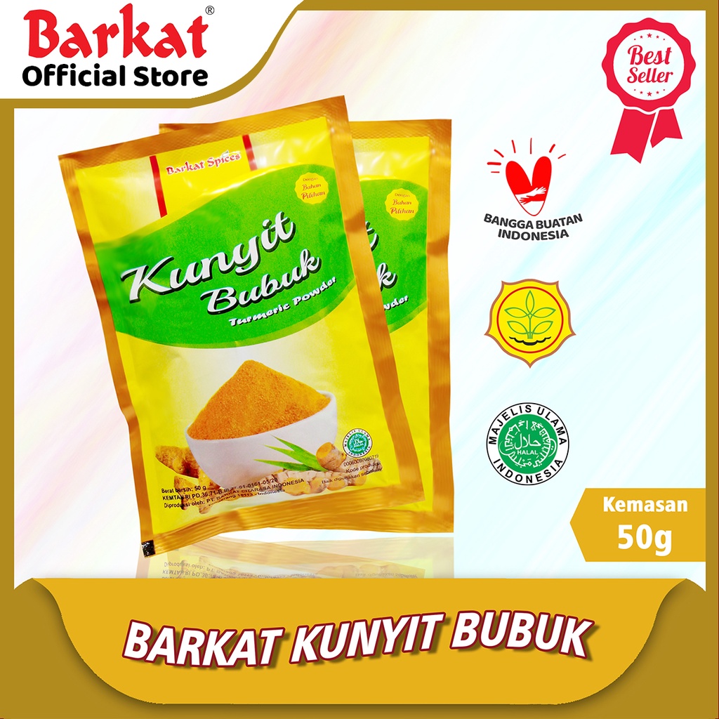 

Barkat Bubuk Kunyit Murni Original Dari Barkat Kualitas Premium Kemasan 50 Gram Sejak 1939