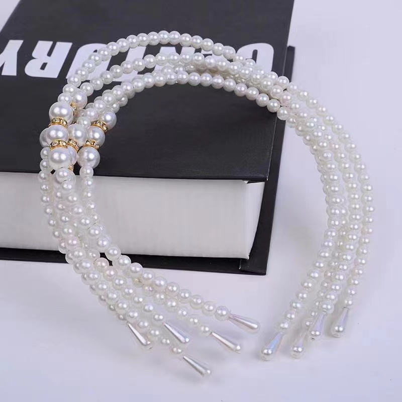 Bando Mutiara Korea Pearl Headband Aksesoris - Headband Mutiara Import