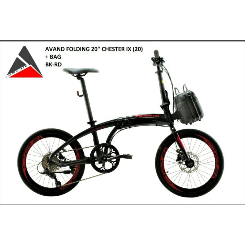 Sepeda Lipat 20 Avand Chester IX 9 speed Cakram Hidraulic