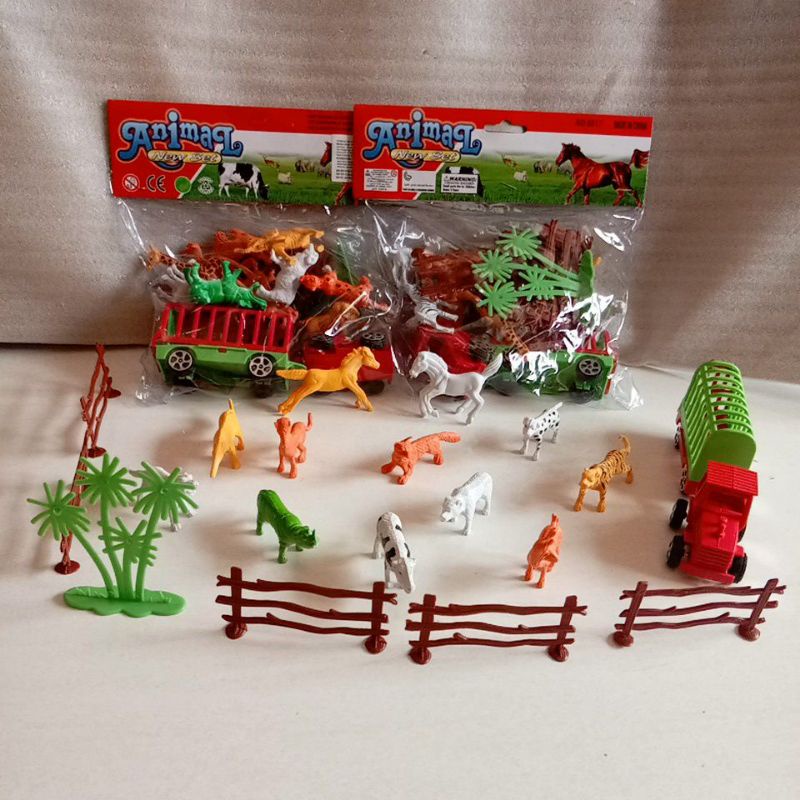 mainan anak animal truck mainan anak binatang atau hewan dinosaurus 1pack isi banyakk