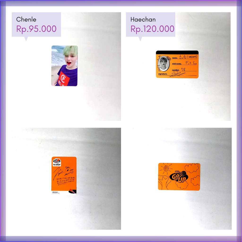 READY OFFICIAL PHOTOCARD PC NCT DREAM WE GO UP CREW CARD CC JISUNG CHENLE JENO JAEMIN RENJUN MARK HA