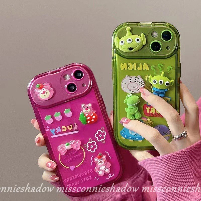 Soft Case Desain Disney Toy Story Losto Strawberry Bear Alien 3D Untuk IPhone 7 8 Plus 11 14 12 13 Pro MAX XR X XS MAX SE 2020