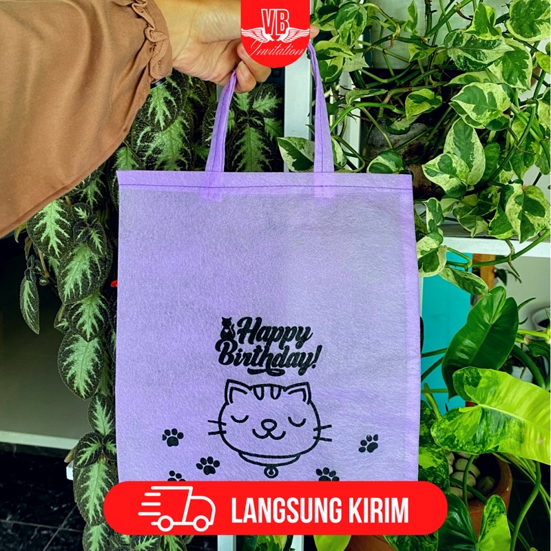 Goodiebag Ulang tahun Anak Khitan Hajatan Aqiqah Tas snack Termurah Terlaris Ready siap kirim F25x30 LILAC / UNGU MUDA