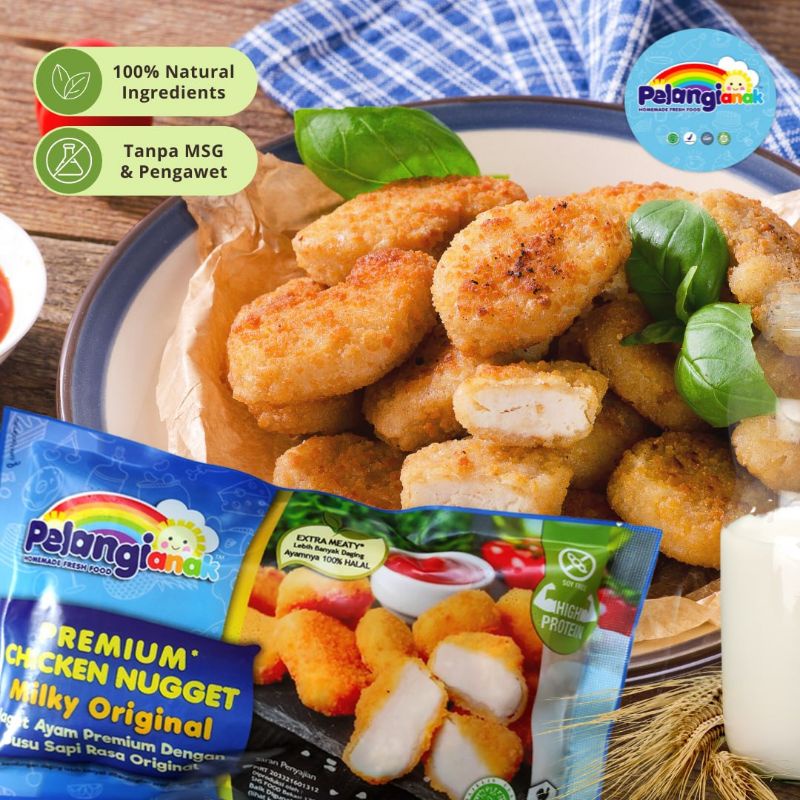 

Pelangi Chicken nugget milky original 250gram non msg