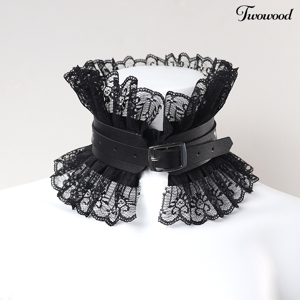 Kalung Choker Bahan Lace Gaya Gothic Untuk Kostum Cosplay