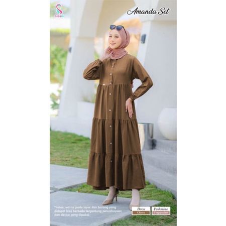 READY STOCK AMANDA DRESS ONLY BY SITA ID