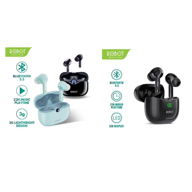Robot T30 & T30 Plus TWS wireless Earphone Airbuds BT 5.3