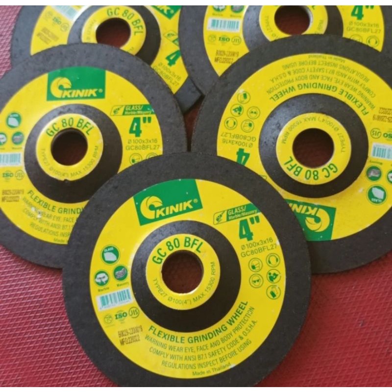 Batu gerinda fleksibel 4 inch KINIK batu poles GC 80