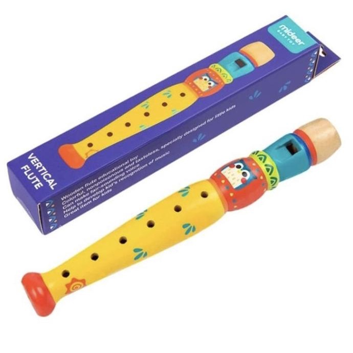 Mideer vertical flute, seruling kayu anak, wooden flute