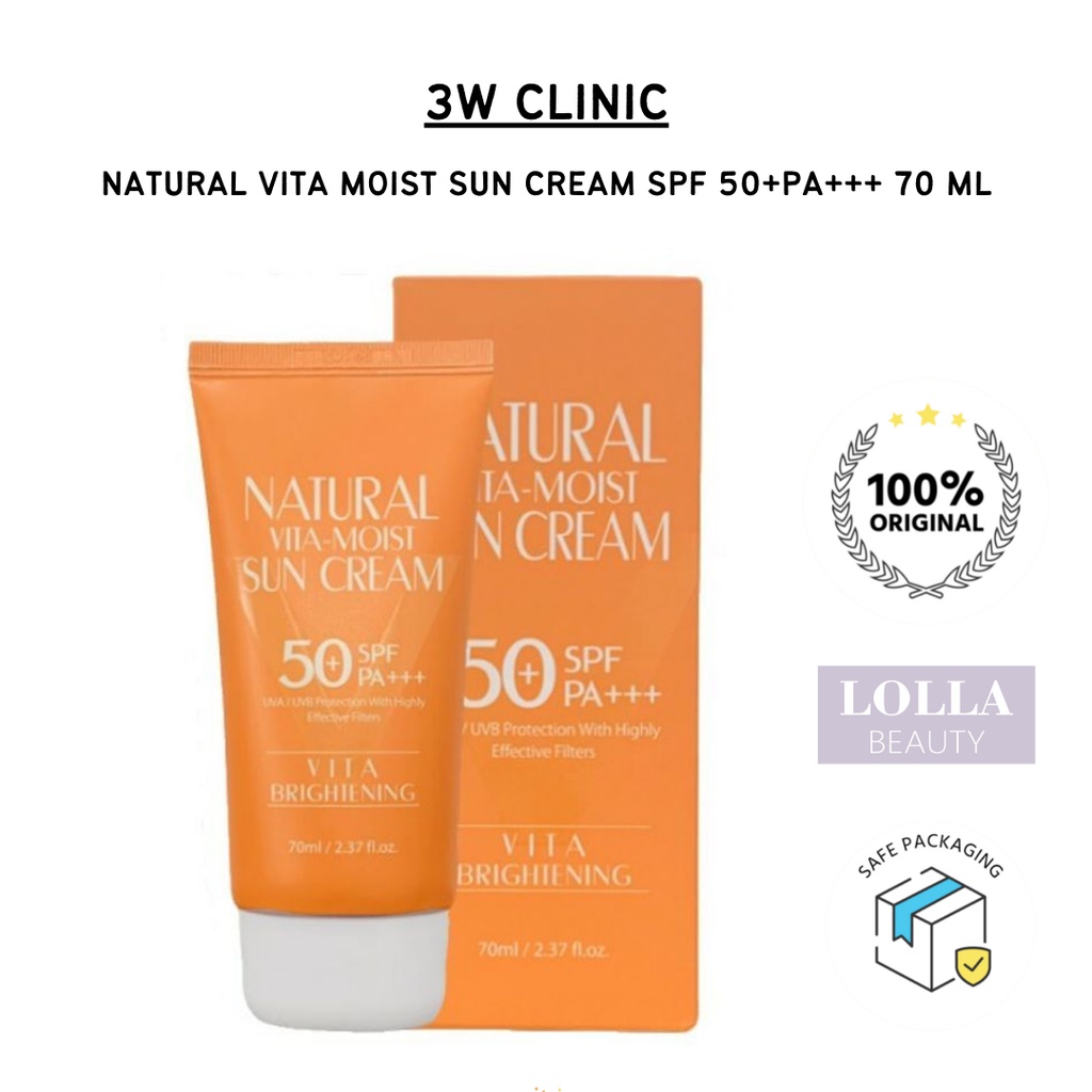 3W CLINIC - Natural Vita Moist Sun Cream Vita Brightening SPF 50+PA+++ 70 ml